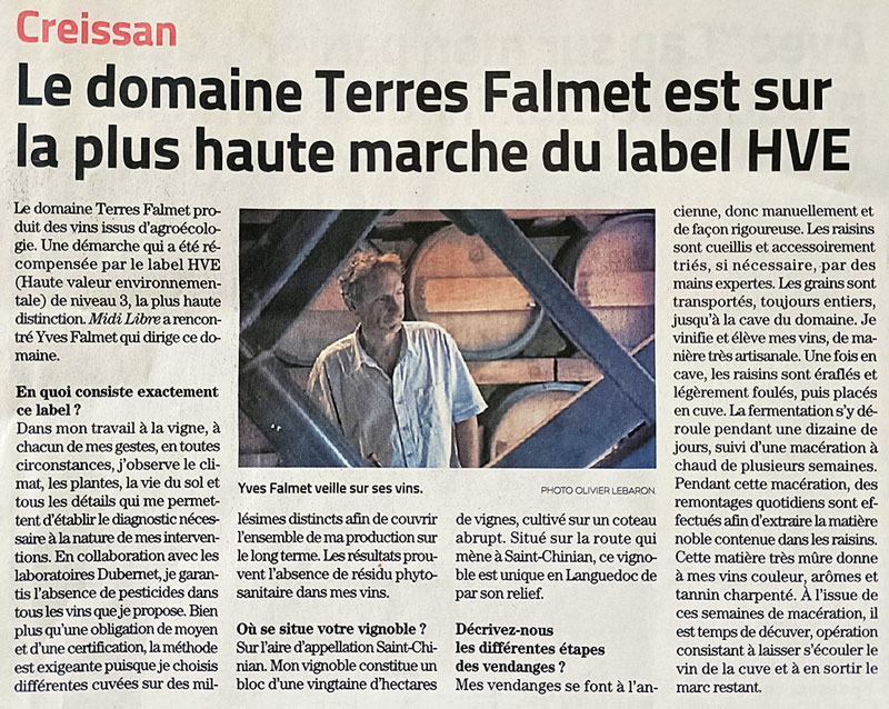 Sur la plus haute marche du label HVE – Midi Libre